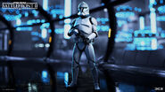 A phase one clone trooper on Kamino.