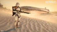 A sandtrooper at Dune Sea Exchange on Tatooine.