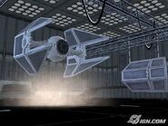 A TIE Interceptor in a Hanger.