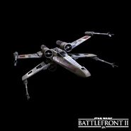 Promotional image of a T-65B X-Wing for Star Wars Battlefront II.