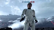 A modded Luke Skywalker skin in a stormtrooper uniform on Sullust