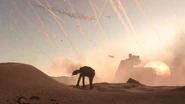 An AT-AT on Jakku.