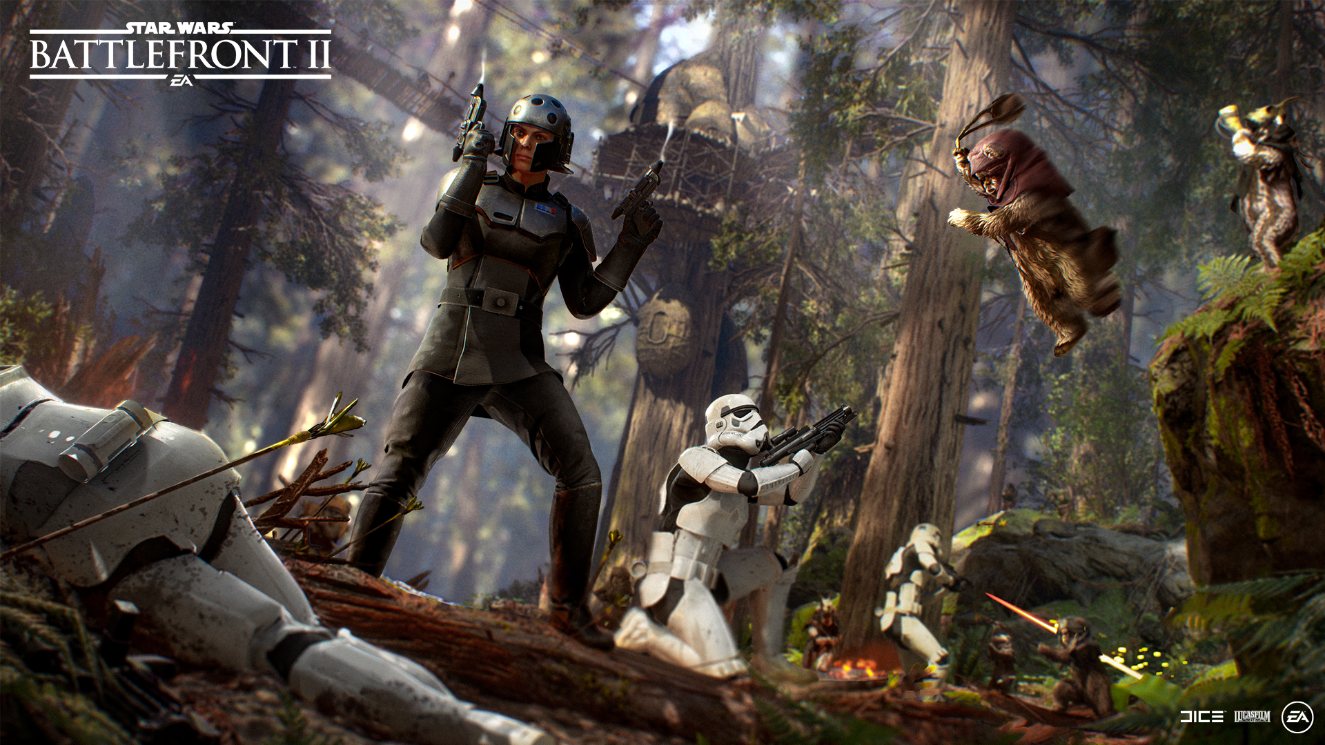 Endor Night Scene 2 - (Star Wars Battlefront 1) - [Live Wallpaper] 4K 