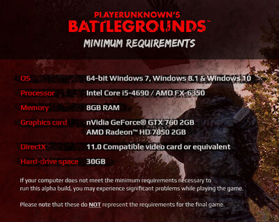 Minimum Requirements (updated)