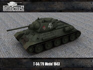 T-34/76 Model 1943 render in green colour