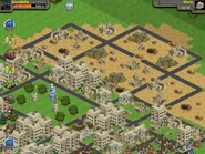 At the north are destroyed forts and holes from rebel bombs and shells.