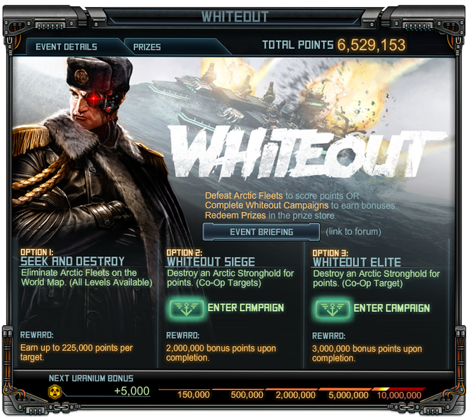 Whiteout Event screen