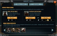 Recruit Rogue Crews in Great Hall.