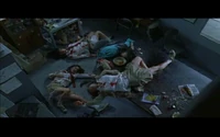 Yukie (below Haruka), near death after being shot by Satomi.