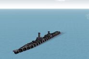 Vindicator-class Heavy Battleship. With their enormous 5300 toughness and heavy 460+400mm battery, they can punish any surface vessel stupid enough to get close. Their huge AA and DP battery also gives a knock out punch to enemy aircraft