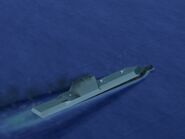 HMTS Vigilant is an incredibly stealthy warship. She carriers two 5 inch rifles guns, numerous missile systems and large torpedoes. She is virtually unseen on radar, and at night is nearly invisible. She also can operate two mini-subs which each carry two torpedoes or an assortment of defensive weaponry.