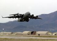 Thr C-17 Globemaster III is another heavy cargo lift aircraft.