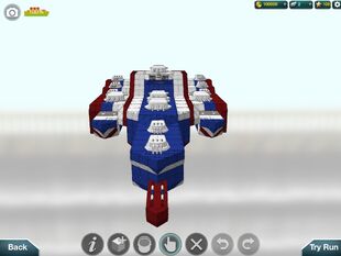 Uncle Sam-maran, my American flag themed, Trimaran-Battleship-Carrier hybrid, and my second VIP rank ship.