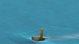 The Anti-Compensator, aka the smallest ship I could build that had at least one propeller, small boiler and 47 mm gun, and could turn without capsizing. Use in multiplayer at your own risk, you WILL be laughed at. That being said, if you somehow WIN in multiplayer using this ship, you are a god at Battleship Craft.