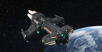 Starcraft - Behemoth-Class Battlecruiser (In orbit - by Cosmic - Starcraft)