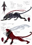 Concept art of Panther Within and Lynx Within for Bayonetta.
