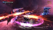 Bayonetta attacking a Hatred with Rakshasa.