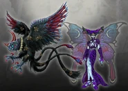 Concept art of Malphas and Madama Butterfly.