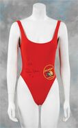 Another of Pamela's autographed swimsuits displayed on a mannequin