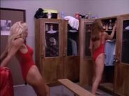 Baywatch - October 4, 1992 - 423 - C.J. (Pamela Denise Anderson) And Stephanie (Alexandra Paul) In Their Red Lifeguard Bathing Suits