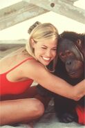 Jessie with Morton the orangutan in the episode Friends Forever