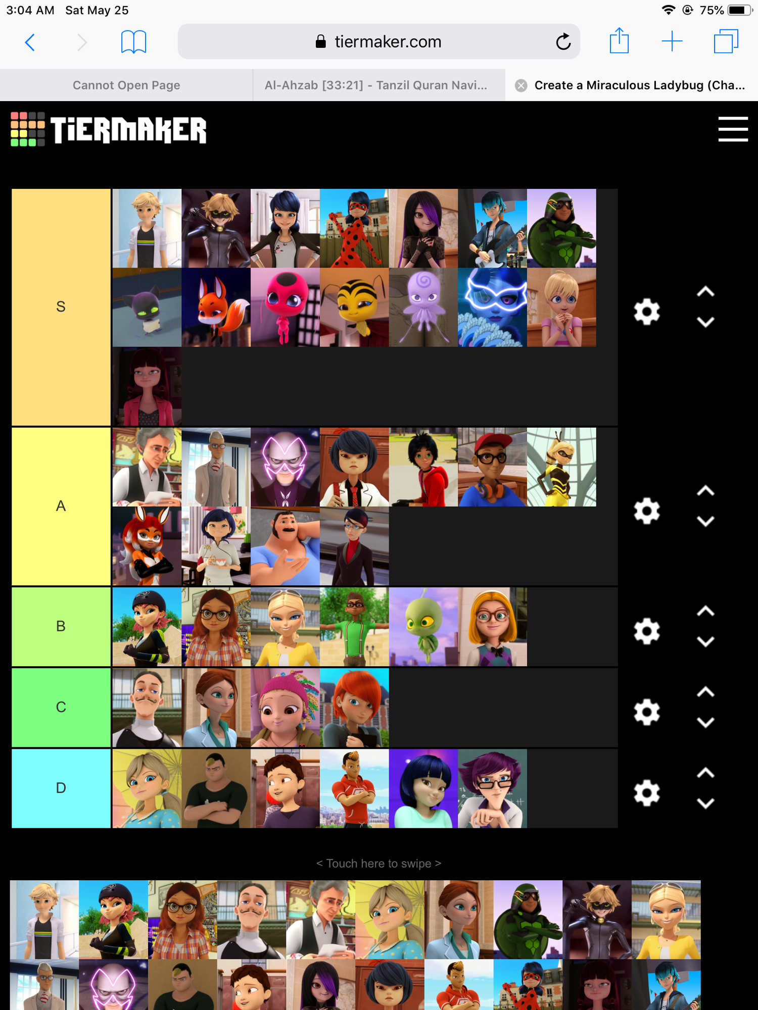 Create a personaje de miraculous ladybug Tier List - TierMaker