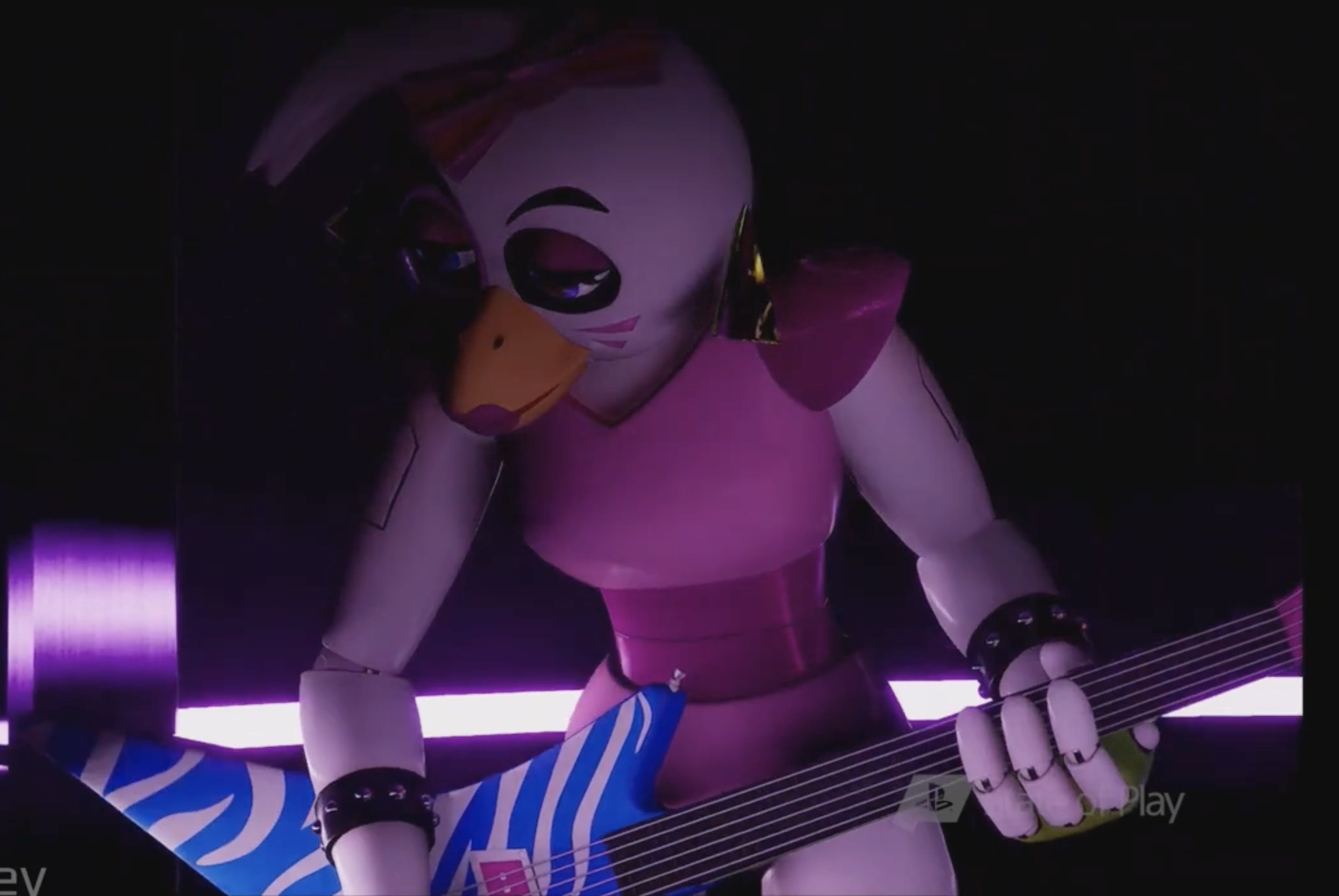 Глэм рок фнаф руины. FNAF Security Breach chica. FNAF Security Breach чика. Security Breach чика. FNAF Security Breach Glamrock chica.