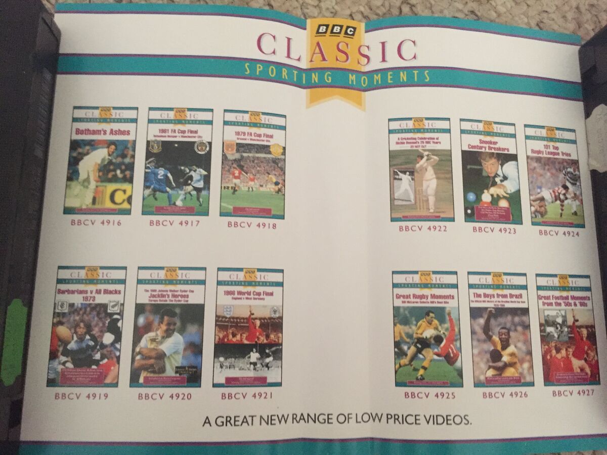 BBC Classic Sporting Moments Inlay Promo 1993 BBC Video (UK) Wiki