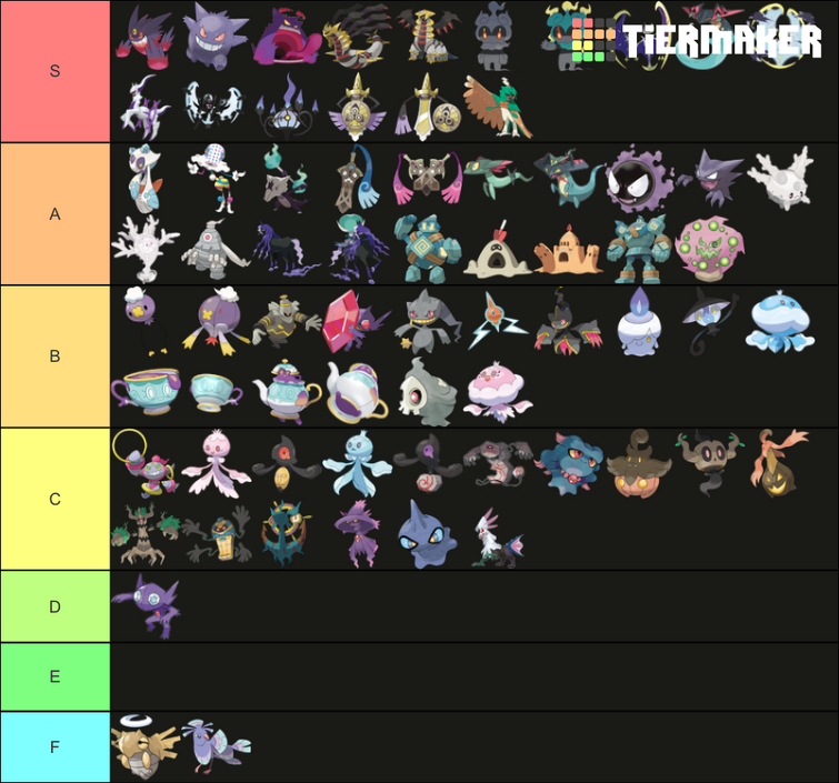 all ghost pokemon list
