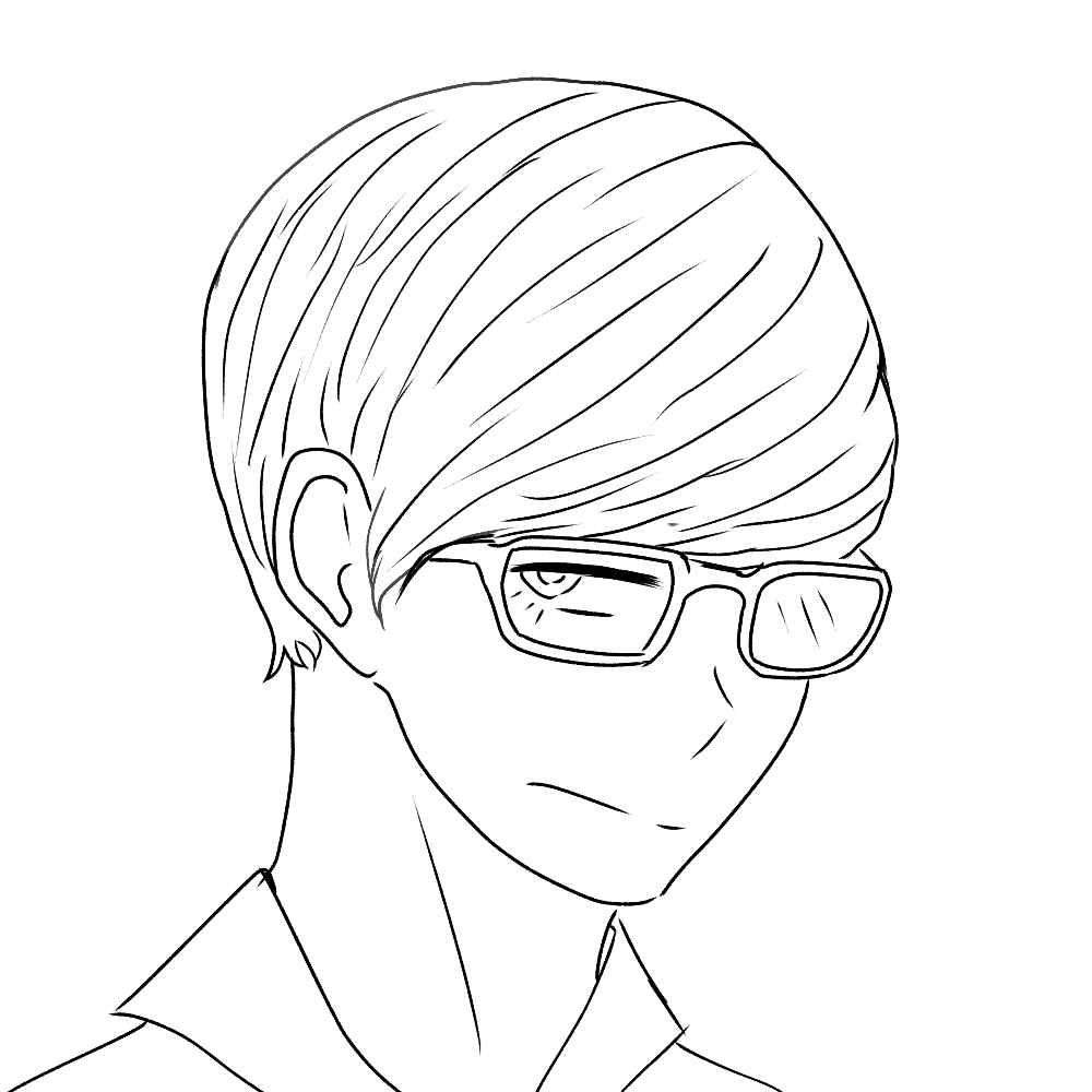 anime boy glasses glare