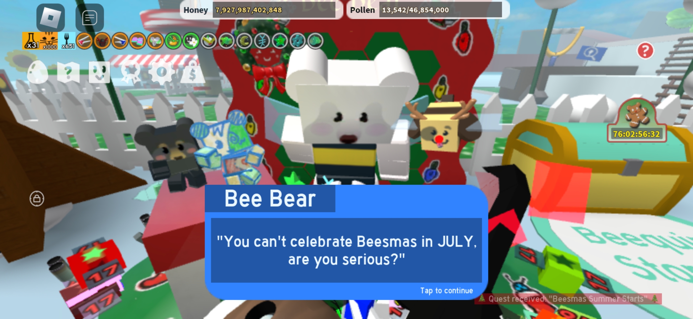 All Beesmas 2024 Quests Bee Bear's Catalog