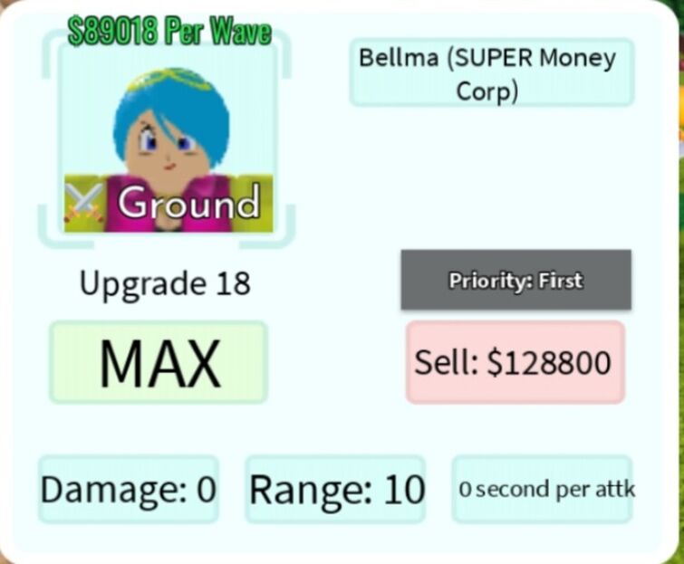 Bellma (Money Corp) - Bulma  Roblox: All Star Tower Defense Wiki