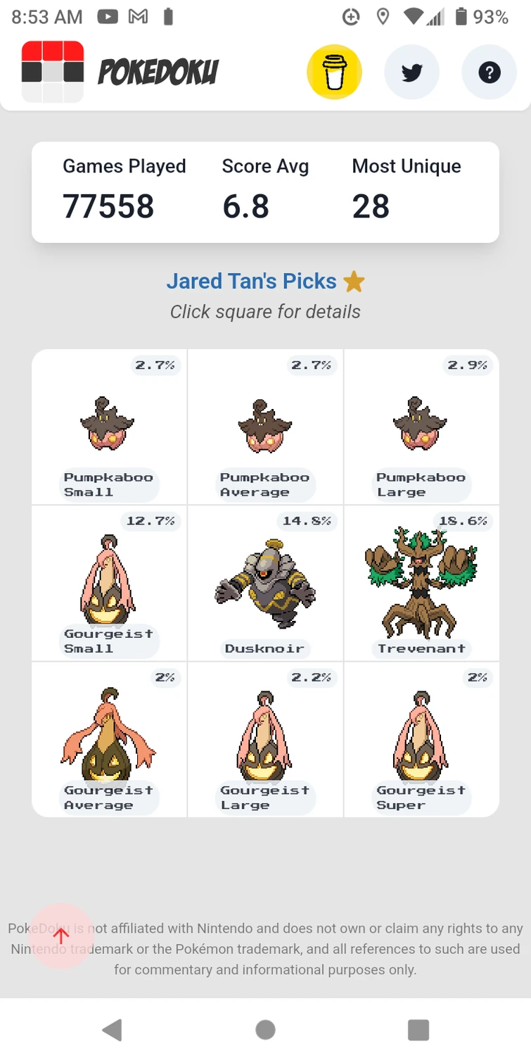 Gee I wonder does the creator of today’s pokedoku like the 