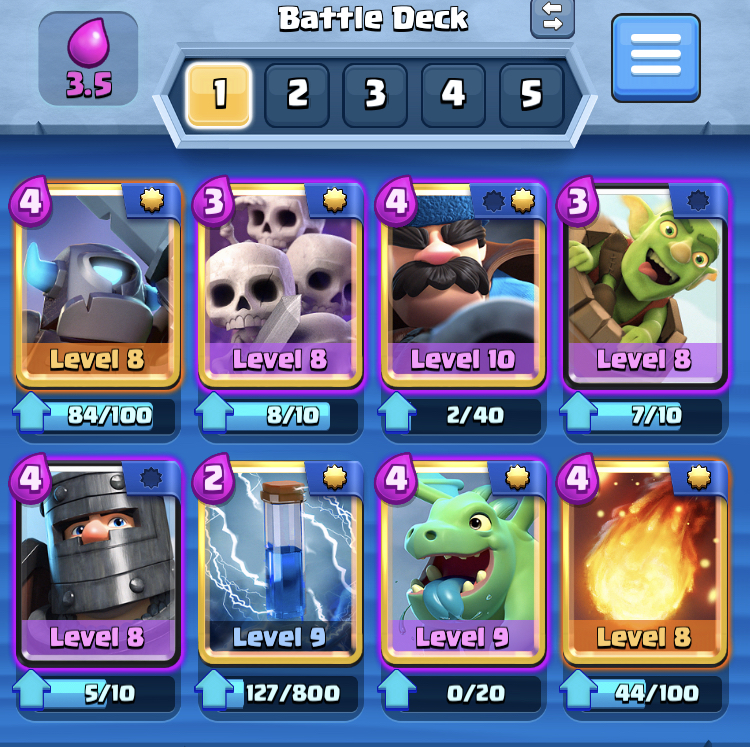 What is the best arena 9 deck without any legendary in Clash