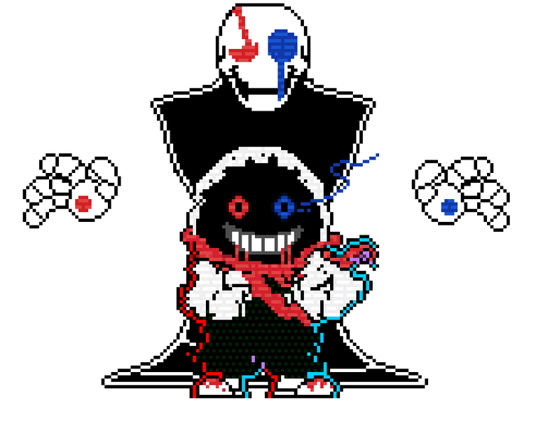 Horror sans horrortale remade battle sprite pixel art