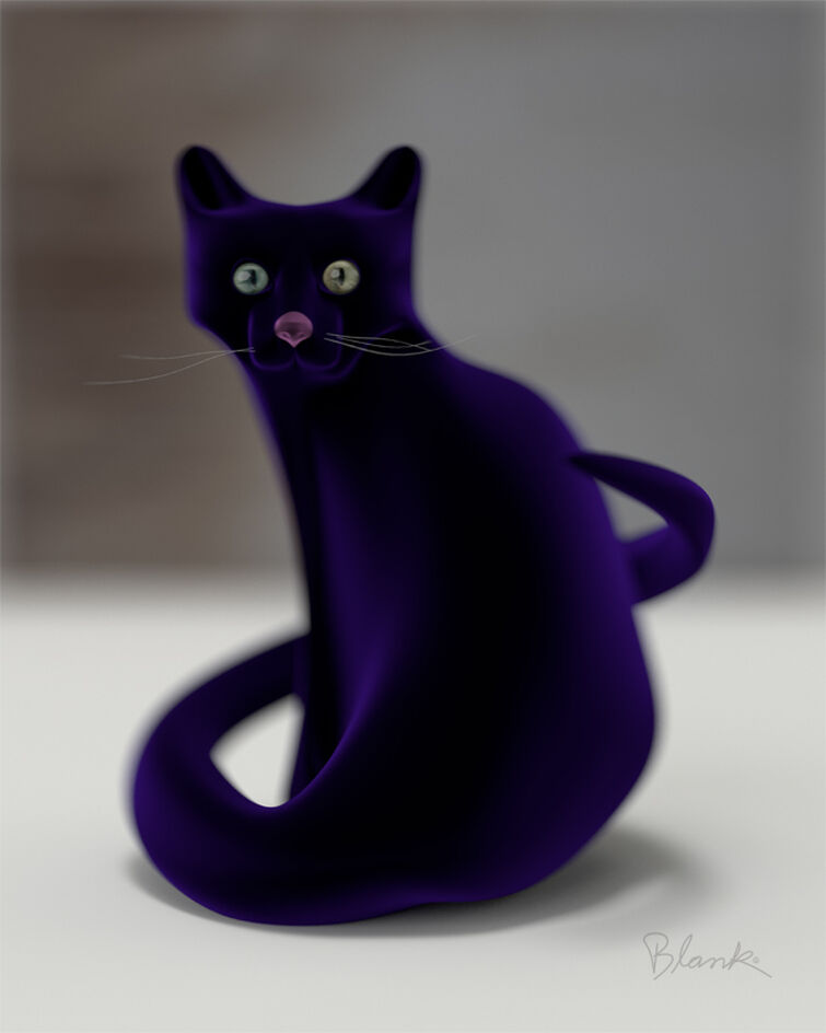 Фиолетовый кот из попи