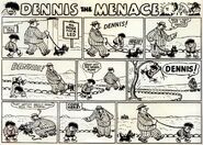 The first ever Dennis the Menace comic strip in the Beano.