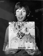 Klaus Voormann with Revolver cover