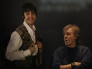 Paul and his 1967 counterpart in the music video “Now and Then”