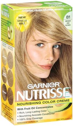 Garnier:Nutrisse Nourishing Color Creme Medium Ash Blonde 81 (Vanilla Malt)  | Beauty Lifestyle Wiki | Fandom