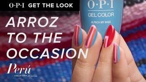 GelColor Pro Nail Art Tutorial "Arroz to the Occasion" OPI Peru