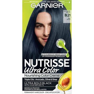 Garnier:Nutrisse Ultra Color Nourishing Color Creme Reflective Blue Black  BL21 (Blackberry Mojito), Beauty Lifestyle Wiki