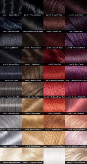 dark purple hair color chart