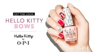 Hello Kitty by OPI - Hello Kitty Bows Nail Art Tutorial