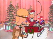 Santa Butt-head whipping Reindeer Beavis