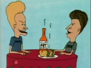 The boys feed the owner's dog some very spicy hot sauce. As payback, he gives them Mexican death sauce.