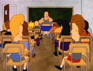 A similar character to Butt-Head's father in the P.T.A. fantasy.