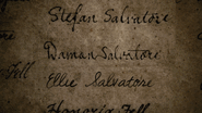 Damon, Stefan and Ellie's name on the first guest registry.