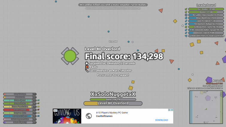 My favorite tank in woomy.arras.io 2 million score 