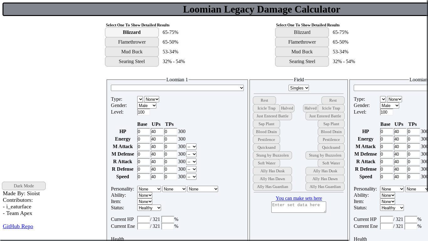 so the damage calculator shows this when you refresh